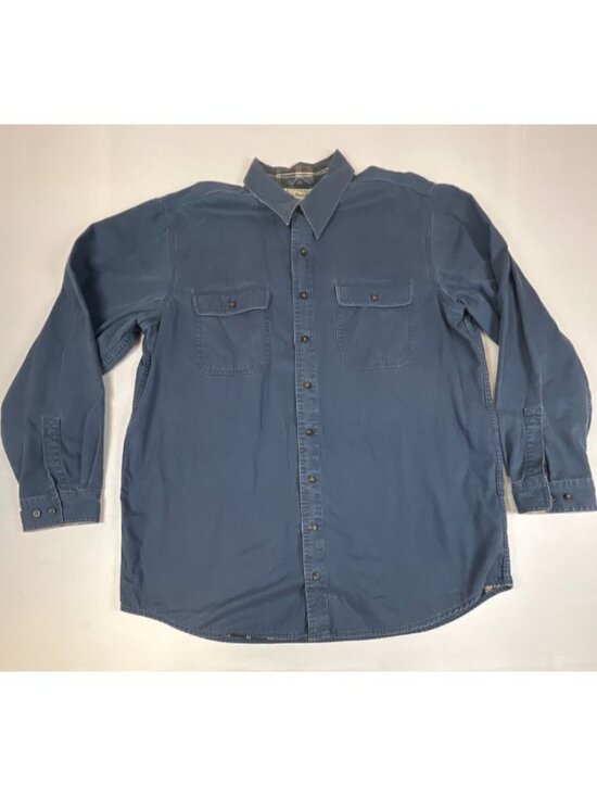 L.L. Bean Other - L.L. Bean Hurricane Shirt Jacket Mens XL Tall Blue Flannel Lined Cotton Twill